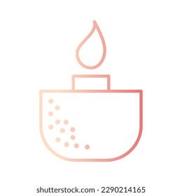 aromatic candle light gradient outline icon vector illustration