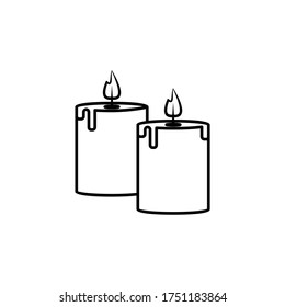 aromatic candle line illustration icon on white background