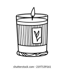 Aromatic candle, line illustration. Vector
