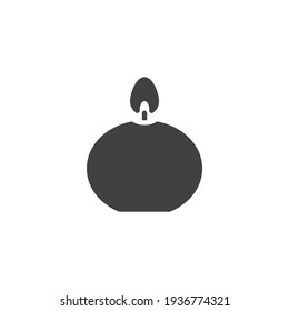 Aromatic candle vector icon. filled flat sign for mobile concept and web design. Spa, aroma candle glyph icon. Symbol, logo illustration. Vector graphics
