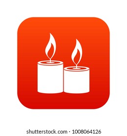 Aromatic candles icon digital red for any design isolated on white vector illustration