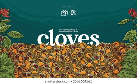 Aromatic Cloves da Indonésia chamado ilustração de cengkeh