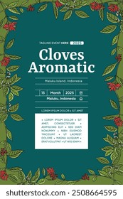 Aromatic Cloves da Indonésia chamado ilustração de cengkeh