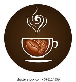 Aromatic coffee cup black coffee