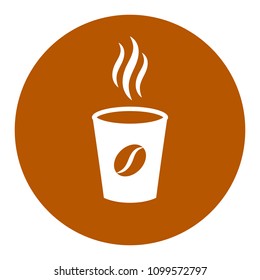 Aromatic coffee cup vector flat pictogram illustration isolated on white background