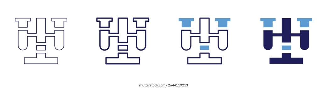 Aromatic compound icon in 4 different styles. Thin Line, Line, Bold Line, Duotone. Duotone style. Editable stroke.