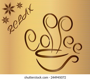Aromatic cup of coffee on a background