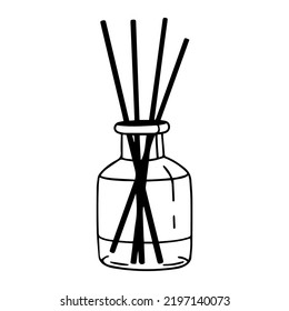 Aromatic diffuser linear vector illustration.