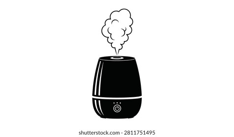 Aromatic Diffuser With Vapor Plume Black Silhouette