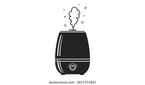 Aromatic diffuser with vapor plume black silhouette