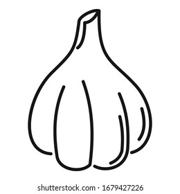 Aromatische Knoblauchsymbol. Outline-Symbol für aromatische Knoblauch-Vektorillustration für Webdesign einzeln auf weißem Hintergrund