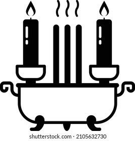 Aromatic Incense Candles Concept Vector Icon Design, Traditional Chinese Culture Symbol, Year of the Tiger 2022 Sign, China Travel Guide Stock Illustration