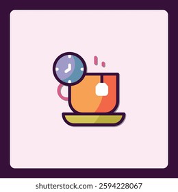 Aromatic infusion time vector illustration icon depicting tea break reminder