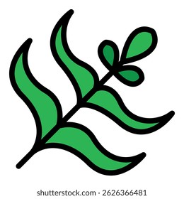 Aromatic plant icon. Outline aromatic plant vector icon color flat isolated
