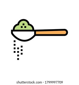 aromatic spice on spoon color icon vector. aromatic spice on spoon sign. isolated symbol illustration