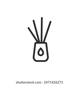 Aromatic sticks, linear style icon. Holder with aromatic sticks or candles. Editable stroke width