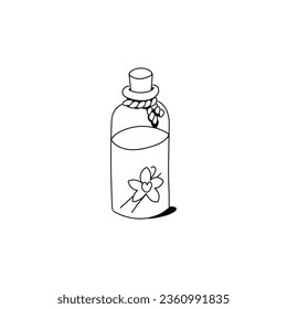 Ilustración a mano del extracto de vainilla aromático