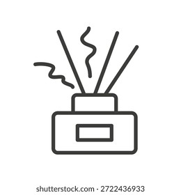 Icono de la aromatización, difusor con olor agradable, Ilustración vectorial lineal fina