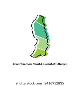 Arondisemen City of France map vector illustration, vector template with outline graphic sketch style isolated on white background