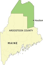 Aroostook County And Town Of Houlton Location On Maine State Map