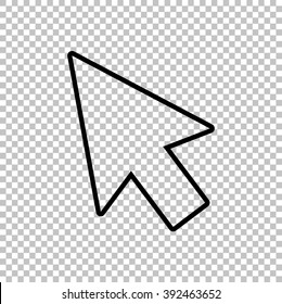 Aroow sign. Line icon on transparent background