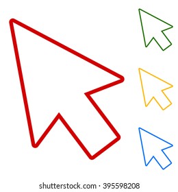 Aroow sign. Set of line icons