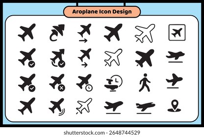 Modelo de design de conjunto de ícones de avião