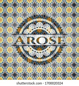 Arose arabic badge. Arabesque decoration.