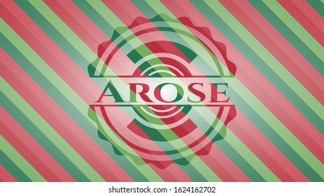 Arose christmas colors style emblem. Vector Illustration. Detailed.