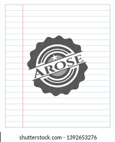Arose drawn with pencil strokes. Vector Illustration. Detailed.
