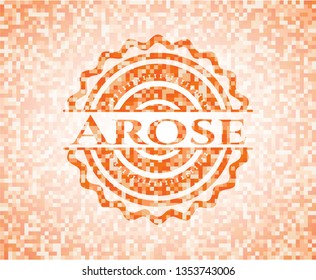 Arose orange mosaic emblem with background