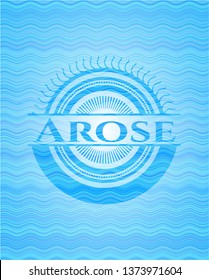 Arose water wave representation style emblem.