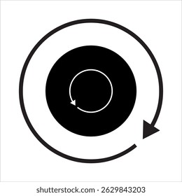 Around arrow icon set simple collection. Arrows set vector black.