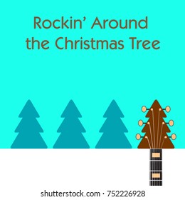 Rockin"um den Weihnachtsbaum-Gitarrenhintergrund 