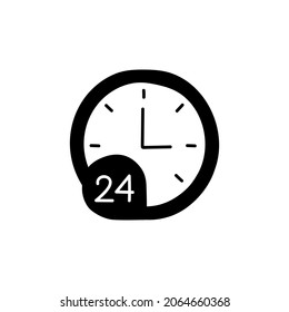 Around Clock 24 Hours Icon Solid Stock Vector (Royalty Free) 2064660368 ...