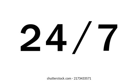 around the clock, anytime, 24 hours, line icon black
