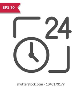 Around The Clock Customer Support Icon. Professional, pixel perfect icon, EPS 10 format.