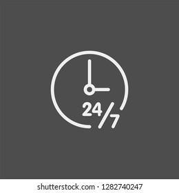 Around the clock flat vector icon. 24 hours flat vector icon