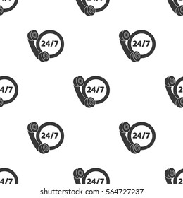 Around the clock icon in black style isolated on white background. Logistic pattern stock vector illustration.