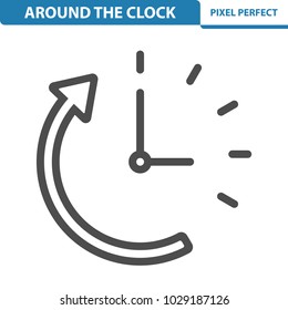 Around The Clock Icon. Professional, pixel perfect icons optimized for both large and small resolutions. EPS 8 format. 12x size for preview.