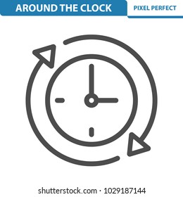 Around The Clock Icon. Professional, pixel perfect icons optimized for both large and small resolutions. EPS 8 format. 12x size for preview.