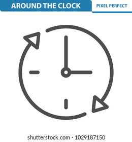 Around The Clock Icon. Professional, pixel perfect icons optimized for both large and small resolutions. EPS 8 format. 12x size for preview.