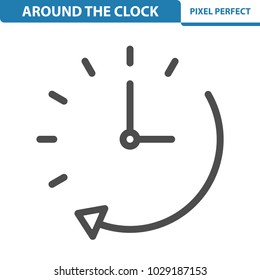 Around The Clock Icon. Professional, pixel perfect icons optimized for both large and small resolutions. EPS 8 format. 12x size for preview.