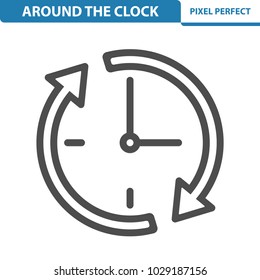 Around The Clock Icon. Professional, pixel perfect icons optimized for both large and small resolutions. EPS 8 format. 12x size for preview.