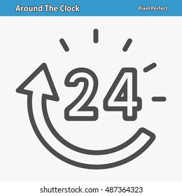 Around The Clock Icon. Professional, pixel perfect icons optimized for both large and small resolutions. EPS 8 format. 12x size for preview.