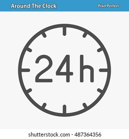 Around The Clock Icon. Professional, pixel perfect icons optimized for both large and small resolutions. EPS 8 format. 12x size for preview.