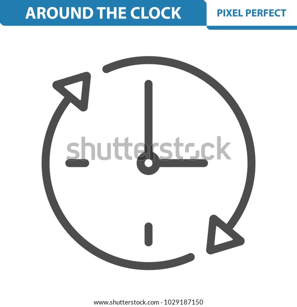 Around Clock Icon Professional Pixel Perfect Stock Vector Royalty Free 1029187150