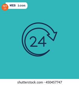  Around the clock icon vector.