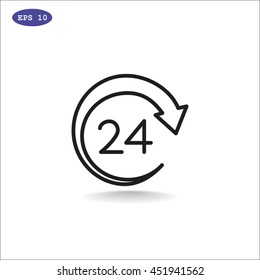  Around the clock icon vector.