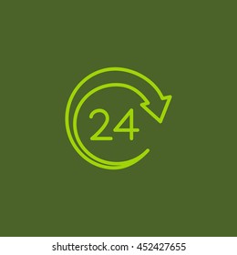  Around the clock icon vector.